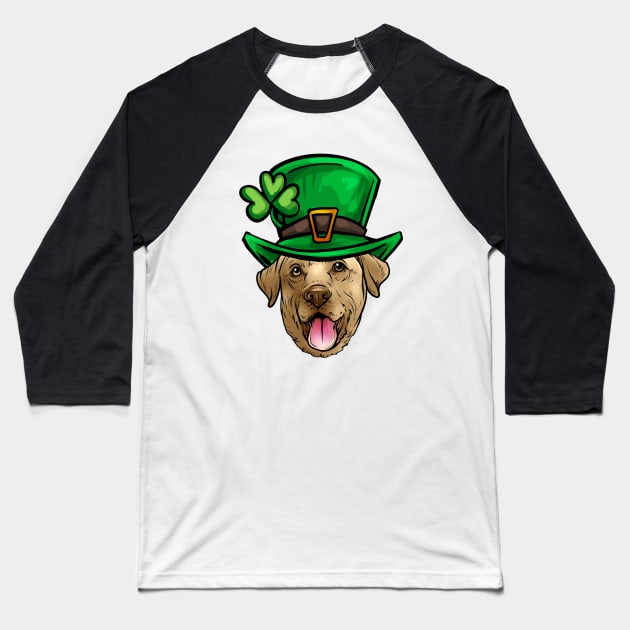 St Patricks Day Yellow Labrador Retriever Baseball T-Shirt by whyitsme